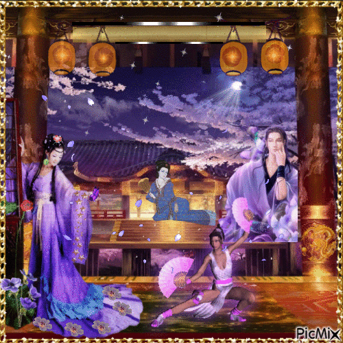 Lilac evening. Japan. - GIF animate gratis