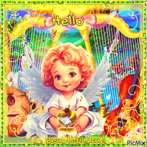 Heavenly Angel Music - Nemokamas animacinis gif