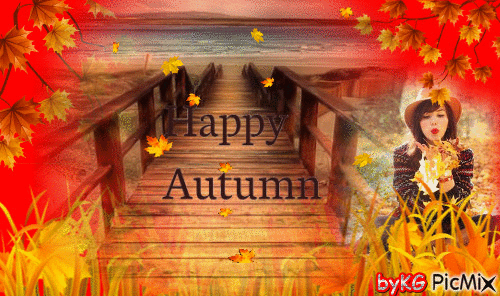 happy autumn - Animovaný GIF zadarmo