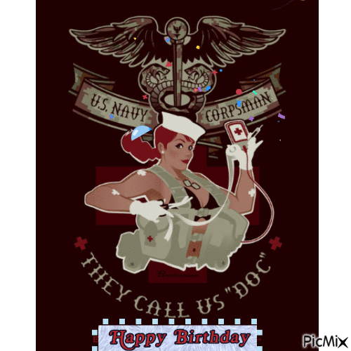 Happy birthday Navy Doc - Besplatni animirani GIF