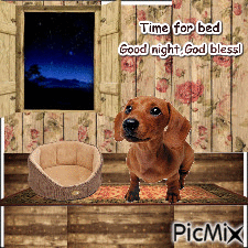 Good night puppy - GIF animate gratis