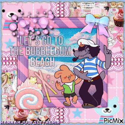 ♥Let's go to the Bubblegum Beach- Nu Pogodi♥ - GIF animasi gratis