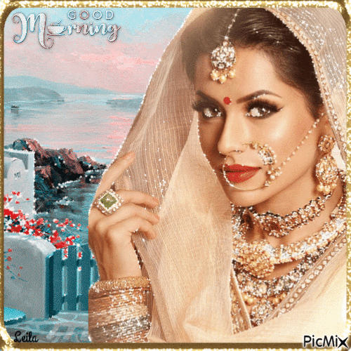 Good Morning. Lady India - Besplatni animirani GIF