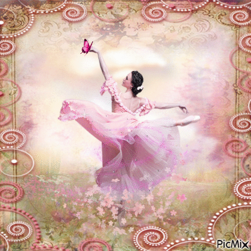 Ballerina in Pink - Animovaný GIF zadarmo