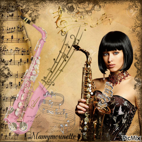 la saxophoniste - Animovaný GIF zadarmo