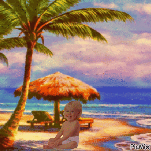Beach baby - Безплатен анимиран GIF