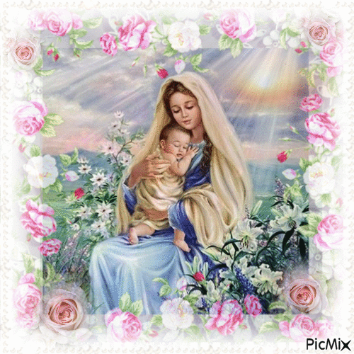 Mary with Jesus - Gratis animeret GIF