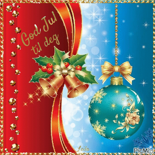 Merry Christmas to you. Gold, red and blue - GIF animé gratuit