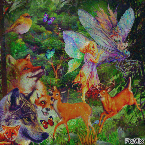 Bleue-Claire où la forêt enchanteresse des belles fées - GIF animado gratis