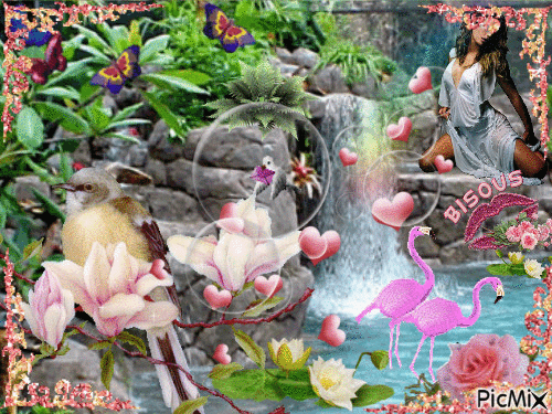 flamants roses - Nemokamas animacinis gif