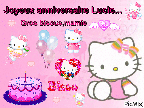 Joyeux anniversaire Lucie - Bezmaksas animēts GIF