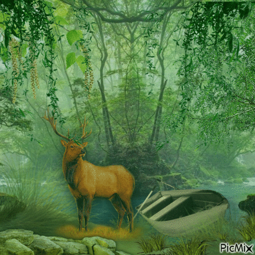 Im Wald - In the forest - Zdarma animovaný GIF