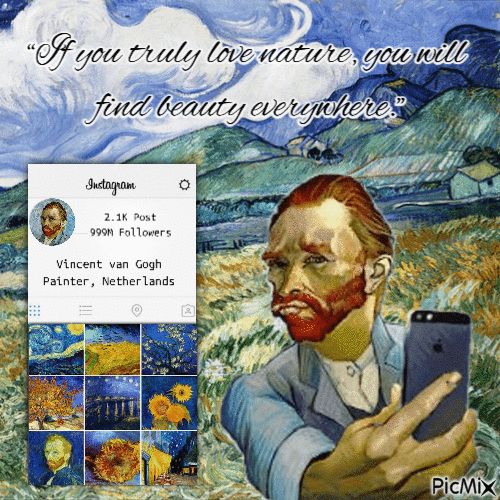 Vincent Van Gogh - GIF animate gratis