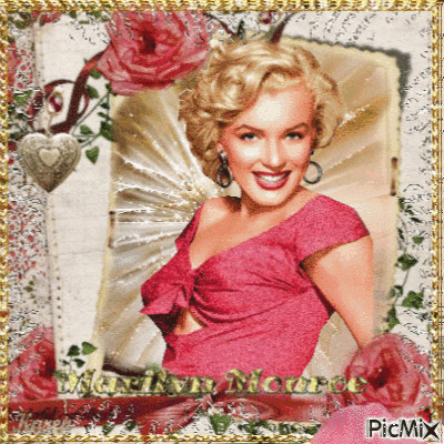 Marilyn in pink - Безплатен анимиран GIF