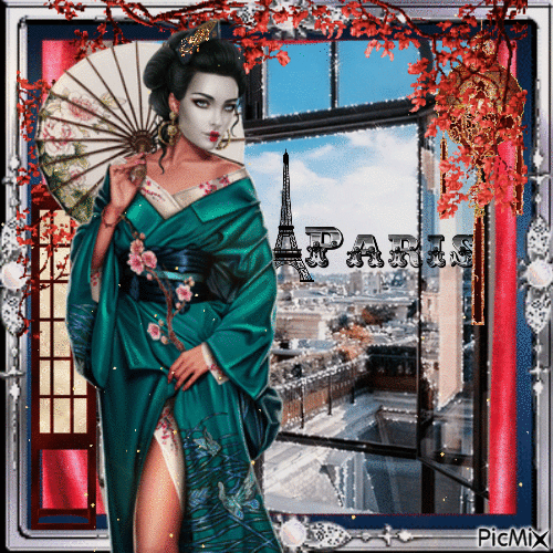 Geisha en París - Бесплатни анимирани ГИФ