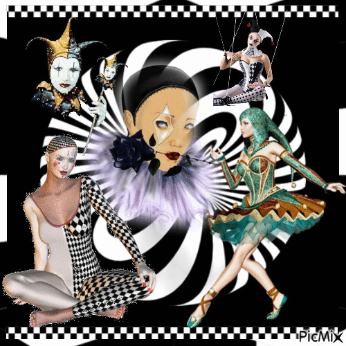 Portrait Carnaval Harlequin Hat Mask Glitter Glamour - 無料のアニメーション GIF