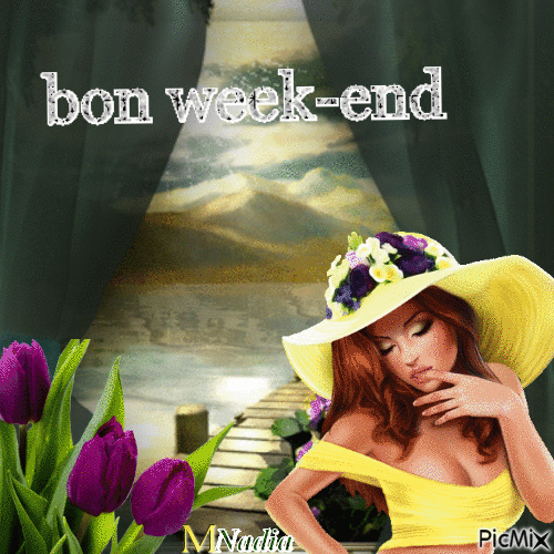 bon week-end - Бесплатный анимированный гифка