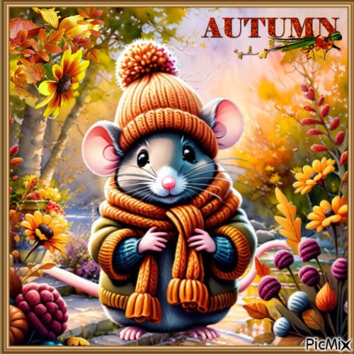 autumn mouse - gratis png
