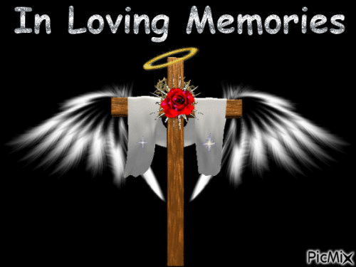 In Loving Memories Cross Wing Halo - Gratis geanimeerde GIF