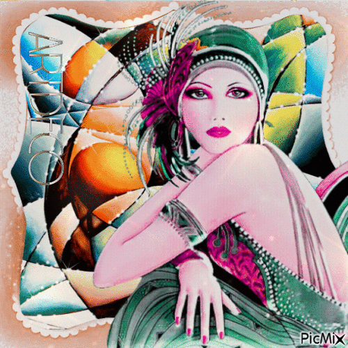 Art-Deco-Frau - Безплатен анимиран GIF