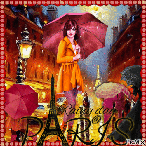 Rain @ Paris - GIF animado grátis