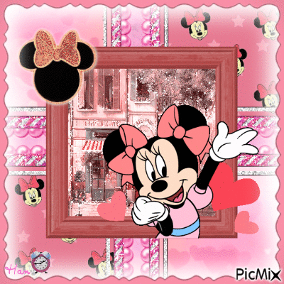{♥♥♥}Minnie Mouse - Love in Paris{♥♥♥} - Ingyenes animált GIF