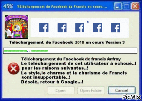 Blague sur le téléchargement Facebook - Bezmaksas animēts GIF