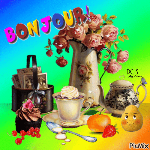 Bonjour - Бесплатный анимированный гифка