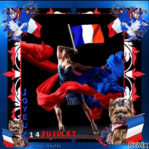 14 Juillet - Fête Nationale - GIF เคลื่อนไหวฟรี