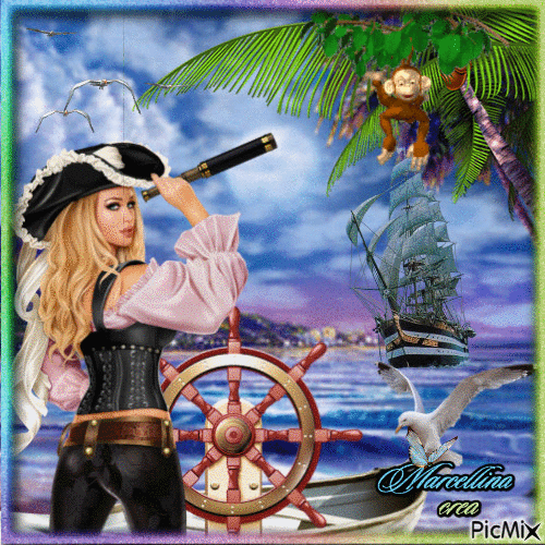 Pirate Miss - Free animated GIF