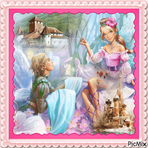 A princesa e o príncipe - GIF animado grátis