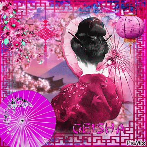 Pink Geisha - GIF animate gratis