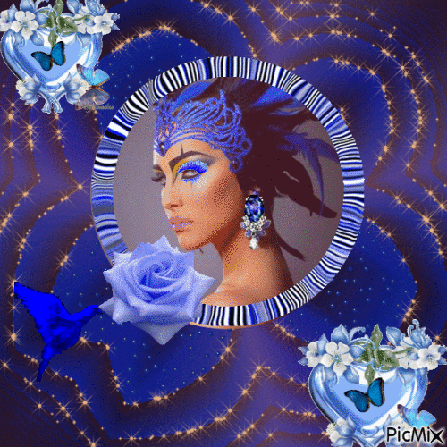 Dama en azul - Безплатен анимиран GIF