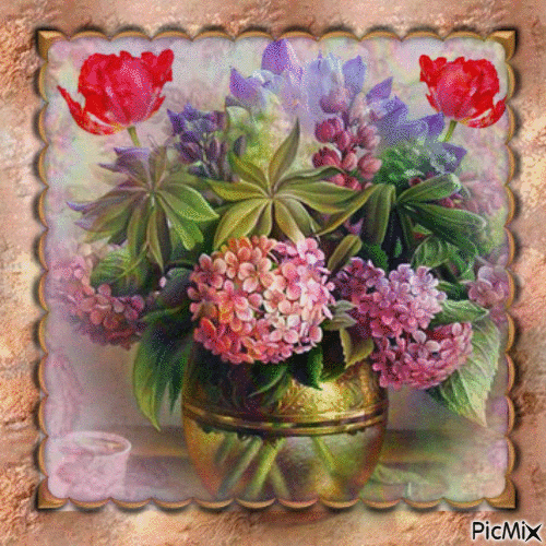 Vase with flowers - GIF animasi gratis