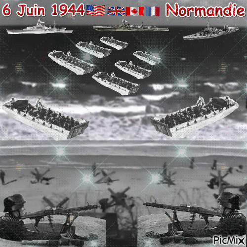 Débarquement en Normandie le 6 juin 1944 - GIF animado gratis