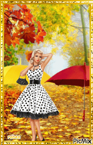 Très belle avec sa robe à pois - Безплатен анимиран GIF