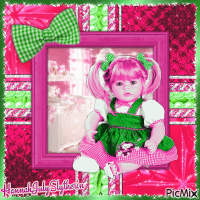 {♥♥♥}Baby Doll in Pink & Green{♥♥♥} - GIF animasi gratis