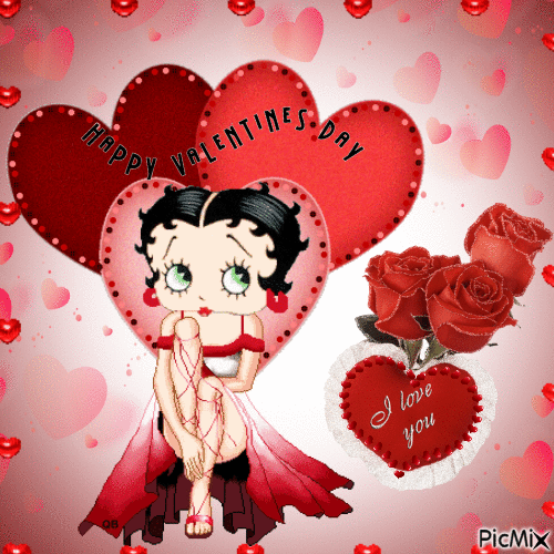Betty Boop Valentine - Ilmainen animoitu GIF