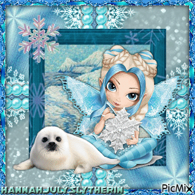 {{Snow Fairy & Baby Seal Friend}} - Darmowy animowany GIF