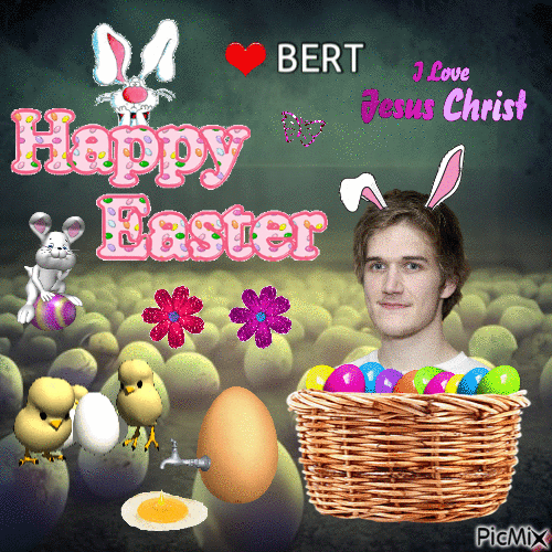 Happy Easter Bert - Darmowy animowany GIF