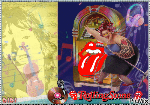 Madame Doubfire s'éclate sur les Rolling-Stones - Bezmaksas animēts GIF