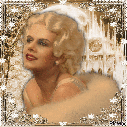 Hollywood-Vintage-Star in Sepia... Jean Harlow - 無料のアニメーション GIF