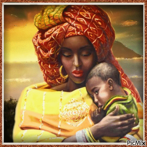 Afrikalı Anne - Darmowy animowany GIF