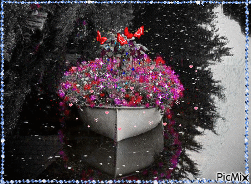Bote de flores - Gratis animerad GIF