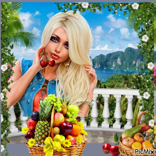 Donna  con Frutta - zdarma png