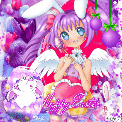 Happy Easter/manga - GIF animado gratis