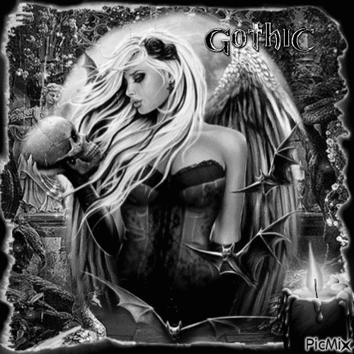 Gothic noir et blanc / concours - Δωρεάν κινούμενο GIF