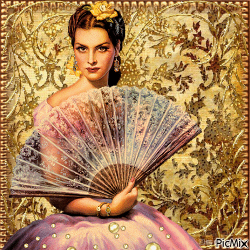 vintage gold woman - GIF animé gratuit