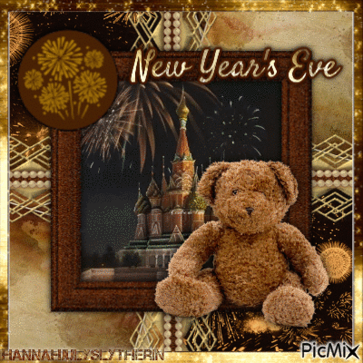 {{New Year's Eve Teddy}} - Gratis animerad GIF
