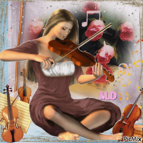 Violinista - GIF animado grátis